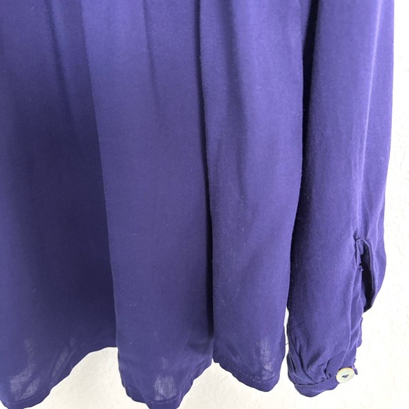NWT JODIFL Indigo Purple Long Sleeve Embroidered Blouse Women’s Medium Boho - Picture 3 of 11
